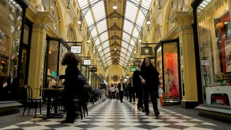 Royal-Arcade,-Melbourne,-July-2019-historical-shopping-arcade-building-in-melbourne---popular-tourist-attraction-in-melbourne