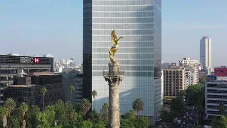 Angel-De-La-Independencia---Dolly-Inn-Pan-Left-Drone-Shot