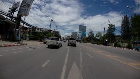 This-is-a-time-lapse-with-an-action-camera-mounted-in-front-of-the-truck,-driving-from-Pranburi-to-Hua-Hin-and-Hua-Hin-to-Bangkok-on-Phet-Kasem-Road