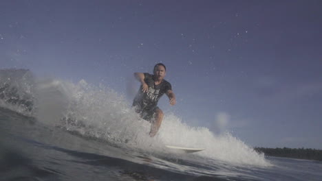 Asian-Filipino-Surfers-Enjoying-Small-Waves-In-Gloomy-Weather