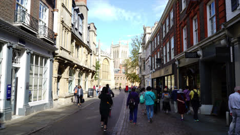 Cambridge-Inglaterra,-Circa:-Timelapse-Cambridge-City-En-Reino-Unido