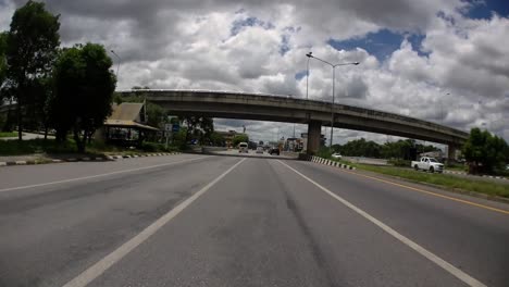 This-is-a-time-lapse-with-an-action-camera-mounted-in-front-of-the-truck,-driving-from-Pranburi-to-Hua-Hin-and-Hua-Hin-to-Bangkok-on-Phet-Kasem-Road