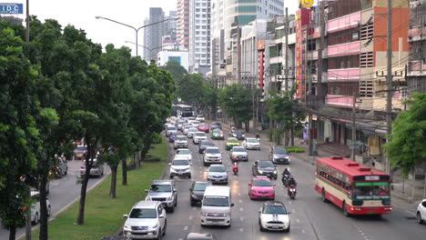 Bangkok-Thailand,-Circa:-Stau-In-Der-Stadt-Bangkok