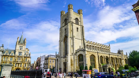 Cambridge-England,-circa-:-timelapse-Market-square-and-St