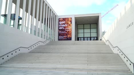 Smooth-Gimbal-Shot-of-James-Simon-Gallery-on-Museum-Island-in-Berlin