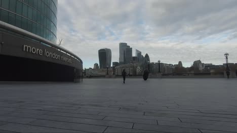 View-of-More-London-Riverside,-Part-of-London-Bridge-City-Area-Overcast-During-Lockdown