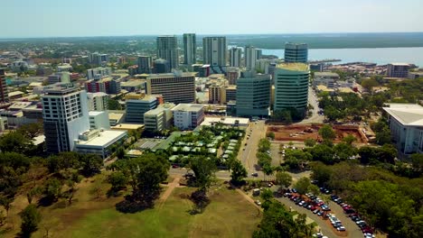 Drone-footage-panning-left-to-right-and-upward-revealing-the-Northern-Territory-Parliament-House