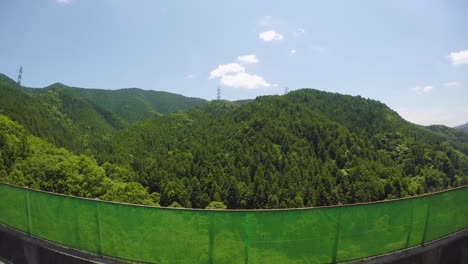 Bustour-Mit-Go-Pro-Seitenblick-Auf-Den-Vorbeiziehenden-Wald