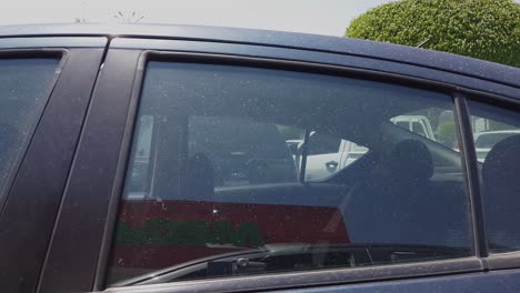 Pan-view-at-Costco's-parking-lot-with-Mexico's-waving-flag