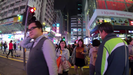 Hong-Kong-China,-circa-:-timelapse-walking-around-Tsim-Sha-Tsui-area-in-Hong-Kong-City