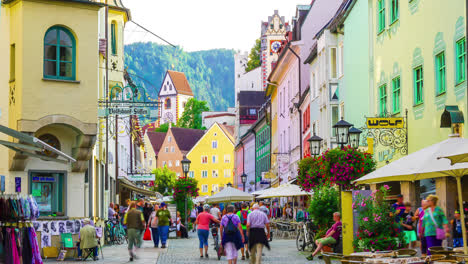 Füssen-Deutschland,-Ca.:-Zeitraffer-Stadt-Füssen-In-Deutschland