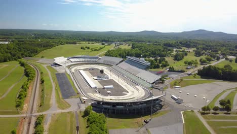 High-Aerial-Martinsville-Speedway-in-Martinsville-Virginia-during-Covid,-Coronavirus,-Social-Distancing