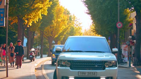 Bukchon-Road-In-Der-Nähe-Des-Dorfes-Hanoak-Seoul-Im-Herbst