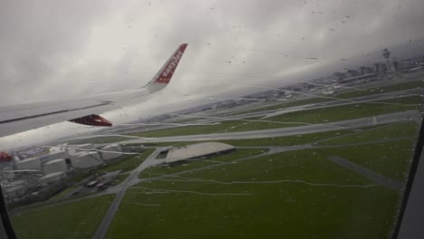 Airplane-take-off-and-flight-from-Amsterdam-airport-EU-to-Manchester-UK