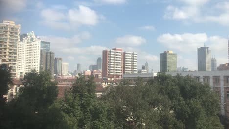 Moderne-Hochhäuser,-Panorama-Der-Neueren-Ländlich-städtischen-Gebiete-Der-Französischen-Konzession,-Die-Langsam-Die-Welt-Der-Historischen-Wohnungen-In-Shanghai-Ersetzen