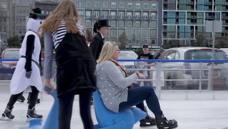 El-Pueblo-De-Invierno-En-Fed-Square---Ciudad-De-Melbourne,-Julio-De-2019