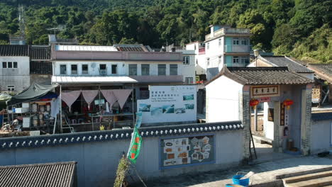 Drone-Crane-Up-Wide-Aerial-Lai-Chi-Wo-Walled-Village-in-Hong-Kong