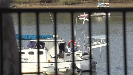 Man-on-boat-in-Fitzroy-River,-Rockhampton