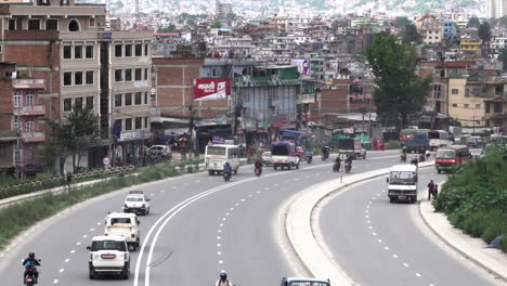 Kathmandu,-Nepal---October-1,-2019:-Traffic-on-the-roads-of-Kathmandu,-Nepal-and-the-pollution-in-the-city