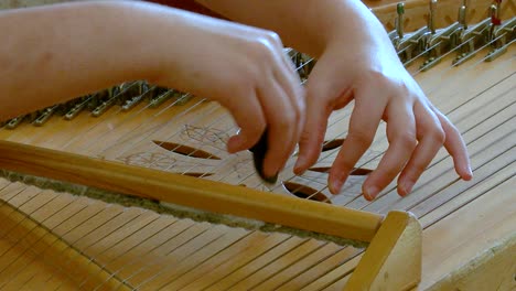 Instrumento-De-Cuerda-Para-Laúd,-Niña-Tocando-El-Laúd