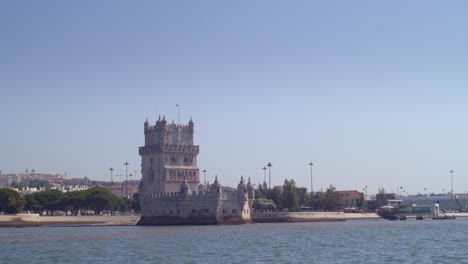 Blick-Auf-Das-Stadtbild-Von-Belem-Tower-Vom-Fluss