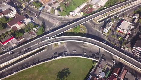 Aerial-view-flyover-in-Yogyakarta-as-the-road-condition-is-not-so-dense