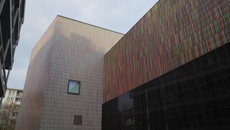 Colorful-facade-of-the-Brandhorst-Museum,-a-modern-art-museum,-Munich,-Upper-Bavaria,-Bavaria,-Germany