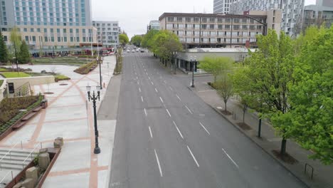 Historic-aerial-footage-of-Oregon-Convention-Center-with-empty-streets-due-to-the-COVID-19-pandemic