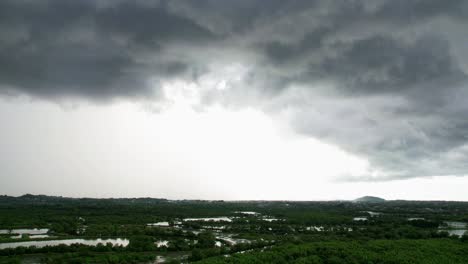 Hyperlapse-of-clouds-spread-fast-as-winds-blow-through-the-land