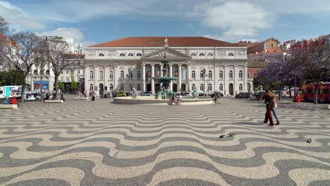 Dom-Pedro-IV-Square-is-situated-in-the-city’s-Baixa-neighbourhood,-on-the-northern-end-of-Rua-Augusta