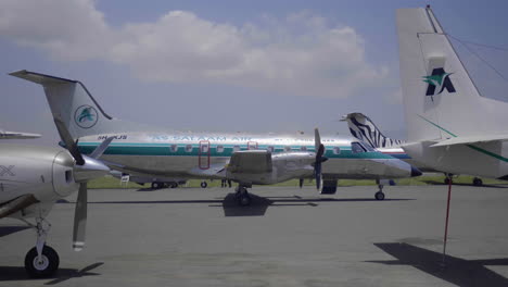 Airplane-parked-at-Arusha-airport,-Tanzania