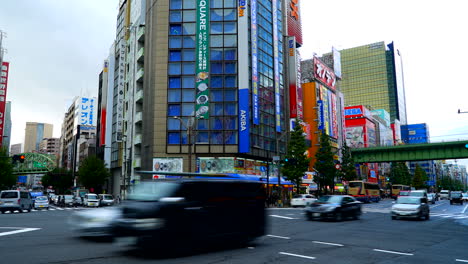 Tokyo-Japan---Circa-Time-lapse-of-city-traffic-movement-during-a-peak-time-in-a-commercial-area