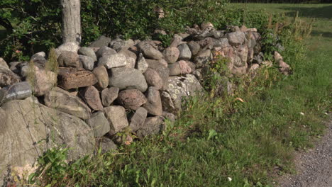 Stone-fence-at-sunny-evening