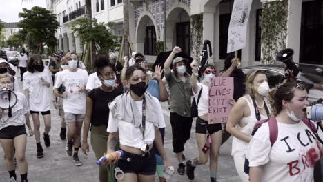 People-walking-in-Rosemary-Square-protesting-for-equality