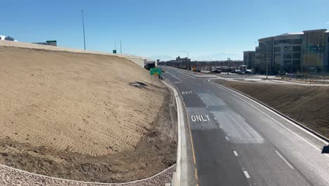 Cars-enter-the-freeway-to-go-south-to-Las-Vegas---long-exposure-time-lapse