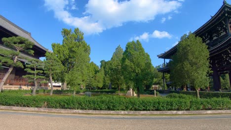 Tourists-in-front-of-Nanmei-in-Temple,-Kyoto,-Japan,-Asia