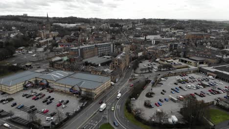 Imágenes-De-Drones-Del-Centro-De-La-Ciudad-De-Lancaster-En-Lancashire,-Reino-Unido