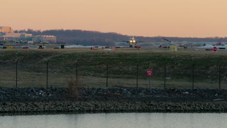 Passenger-Jet-Takes-Off-Over-Water-From-Washington-D