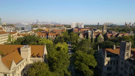 El-Retroceso-Aéreo-Revela-El-Campus-De-La-Universidad-De-Chicago