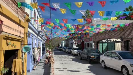 Traditional-souvenir-stores-on-the-sidewalk-at-the-street-of-magical-town