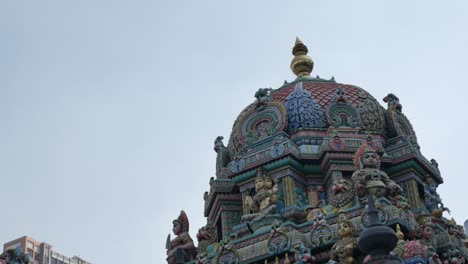 December-10,2021:Bangkok,Thailand:-view-to-dome-roof-of-Maha-Uma-Devi-Temple-in-silom-road-with-beautiful-decoration