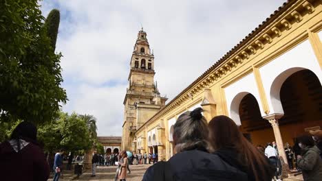 Cordoba-bell-tower-of-Cathedral-of-Our-Lady-of-the-Assumption,-Spain