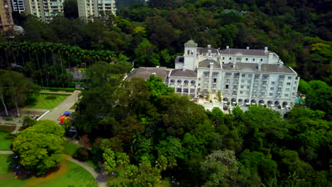 Drone-view-of-Burle-Marx-park-in-Sao-Paulo-city,-Brazil