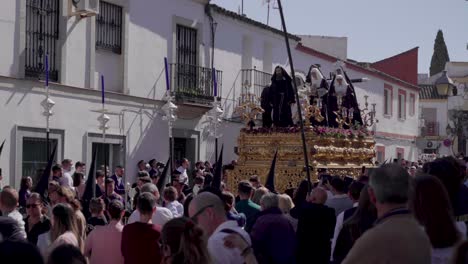 Religious-Procession-For-Easter-Semana-Santa-In-Jerez-De-La-Frontera,-Spain