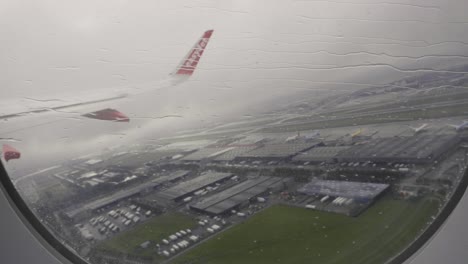 Despegue-Y-Vuelo-Del-Avión-Desde-El-Aeropuerto-De-Amsterdam-Ue-A-Manchester-Uk