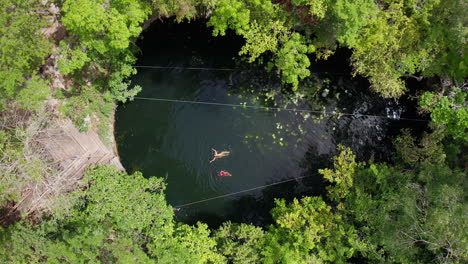 Drone-shot-over-a-Cenote---Quintana-Roo---Mexico