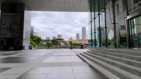 United-Overseas-Bank-Plaza-Im-Leeren-Zentralen-Geschäftsviertel-In-Der-Nähe-Von-Singapur