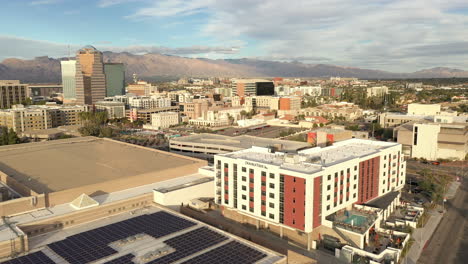 Doubletree-by-Hilton-Hotel-Tucson-Downtown-Convention-Center,-with-skyline-in-background