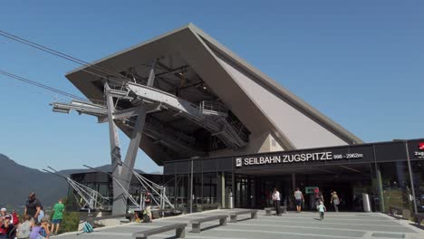 Bavarian-Cable-Car-Station-of-the-Zugspitze-mountain---the-highest-mountain-of-Germany