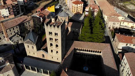 Aerial:-Benedictine-Monastery-Of-Santa-Maria-De-Ripoll